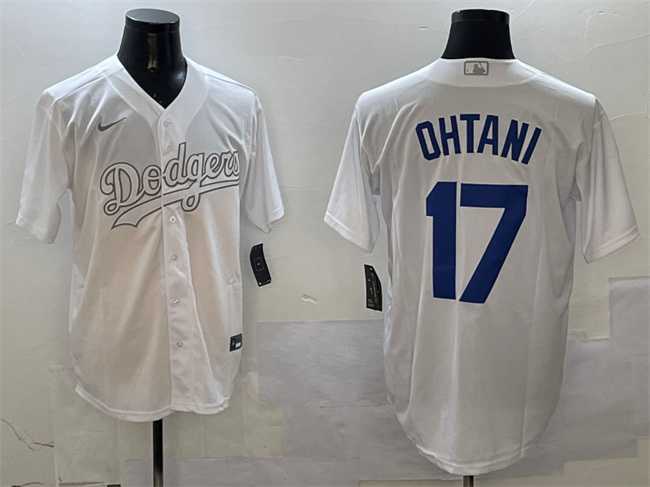 Mens Los Angeles Dodgers #17 Shohei Ohtani White Fashion Cool Base Stitched Jersey